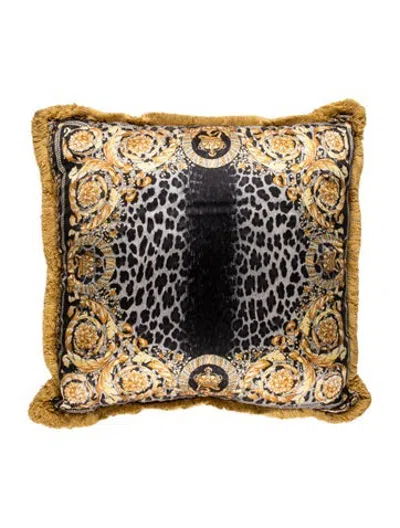 Pre-owned Versace Baroque Animalier Throw Pillow In Multicolor