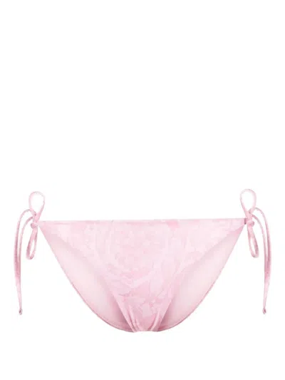 Versace Baroque Print Bikini Bottom In Pink
