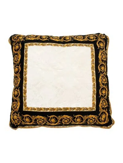 Pre-owned Versace Baroque Throw Pillow In Neutrals