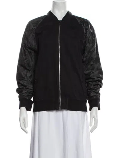 Pre-owned Versace Camouflage Print Bomber Jacket In Blue