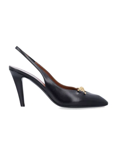 Versace Clelia Nappa Leather Slingback Pumps In Black