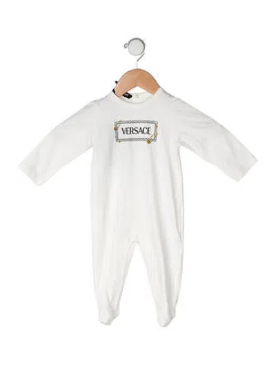 Pre-owned Versace Babies' Cotton Onesie W/ Tags In White