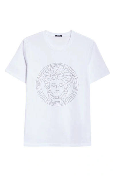Versace Crystal Medusa Graphic T-shirt In White Iridescent