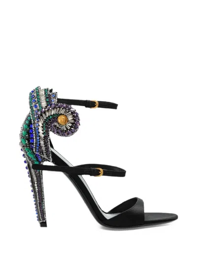 Versace Crystal-embellished Medusa Sandals In Multi