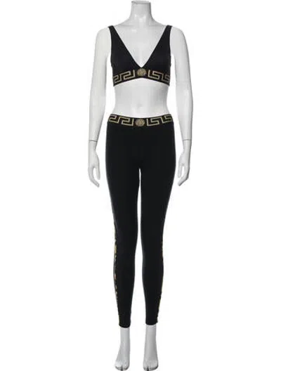 Pre-owned Versace Graphic Print Pant Set In Black