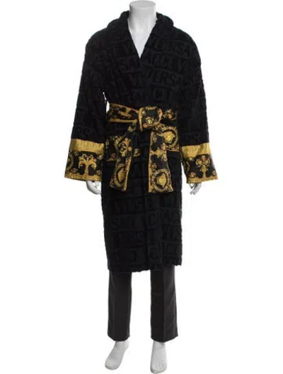 Pre-owned Versace Graphic Print Robe In Blue