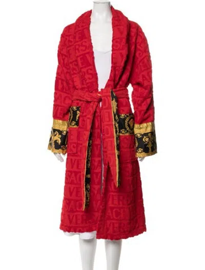 Pre-owned Versace Graphic Print Robe In Red