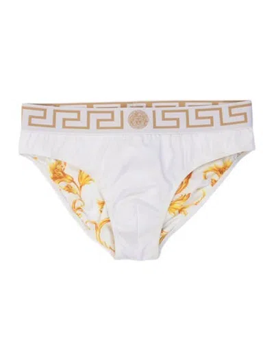 Pre-owned Versace Graphic Print Swim Briefs In Grey