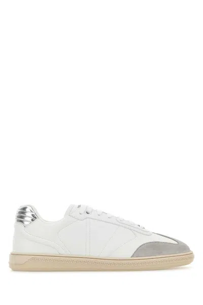 Versace Greek Court Leather Sneaker For Men In White