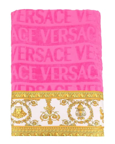 Versace Home Barocco Beach Towel In Pink