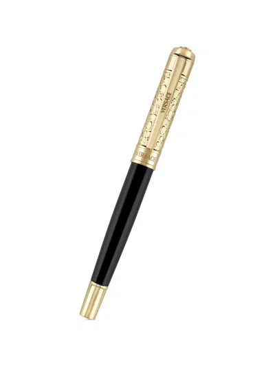 Versace Home Croco Engraved Pen In Black