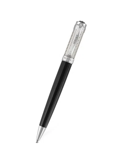 Versace Home Greca Ballpoint Pen In Gray