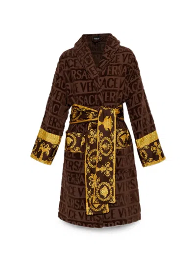Versace Home 아이 러브 바로크 로고 프린트 가운 In Multi