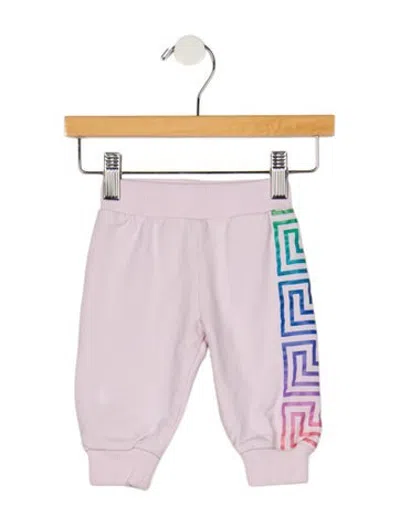Pre-owned Versace Babies' Infant Girls' Pattern Printed Sweatpants In Pink