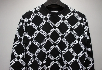 Pre-owned Versace Jeans Couture Allover Rhombus Logo Black Men Sweatshirt -