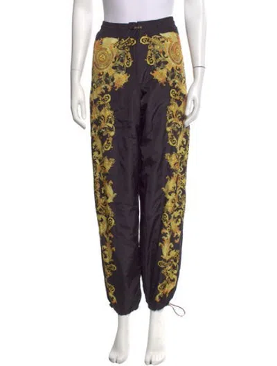 Pre-owned Versace Jeans Couture Graphic Print Straight Leg Pants W/ Tags In Purple