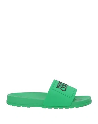Versace Jeans Couture Man Sandals Green Size 10 Rubber