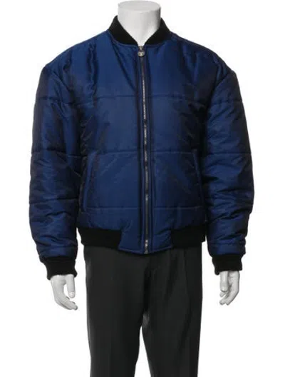 Pre-owned Versace Jeans Couture Vintage 1990's Bomber Jacket In Blue