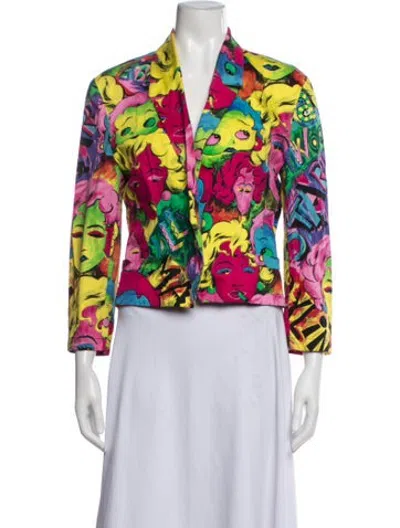 Pre-owned Versace Jeans Couture Vintage 1991 Blazer In Pink/yellow