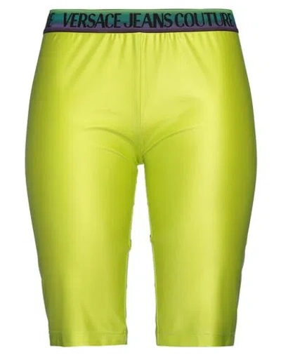 Versace Jeans Couture Woman Leggings Acid Green Size 8 Polyamide, Elastane
