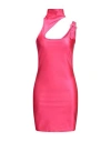 Versace Jeans Couture Woman Mini Dress Fuchsia Size 6 Polyamide, Elastane In Pink