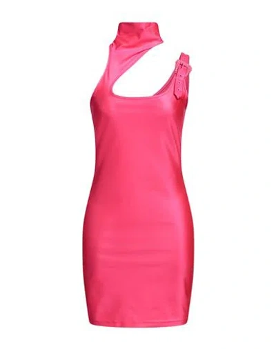 Versace Jeans Couture Woman Mini Dress Fuchsia Size 6 Polyamide, Elastane In Pink