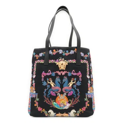 Versace La Medusa Tote Bag In Black
