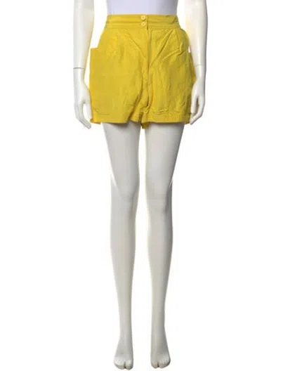 Pre-owned Versace Late 1980's - Early 1990's Mini Shorts In Yellow