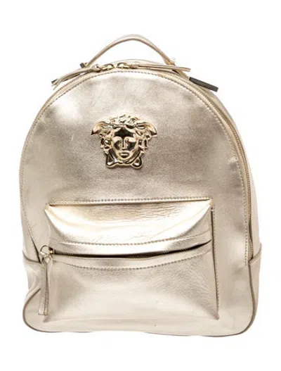 Pre-owned Versace Leather Backpack In Neutrals