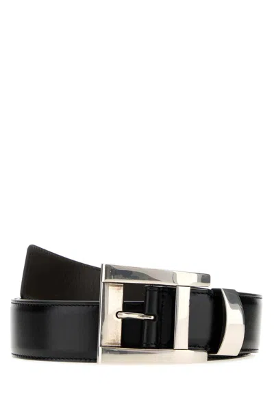 Versace Leather Belt In Black