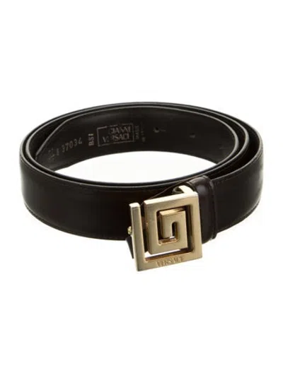 Pre-owned Versace Leather Belt Kit In Brown