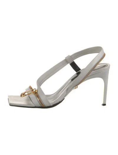 Pre-owned Versace Leather Sandals In White