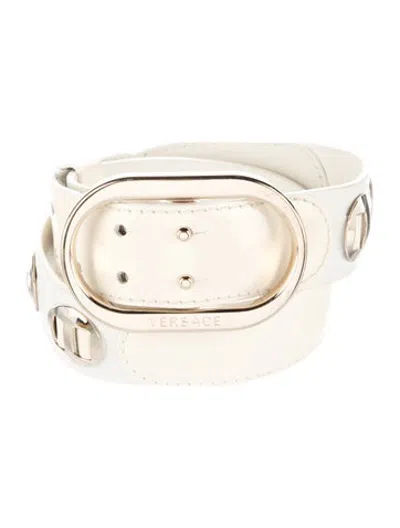 Pre-owned Versace Leather Waist Belt In Neutrals