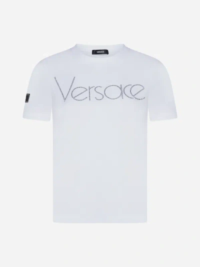 Versace Logo Cotton T-shirt In White