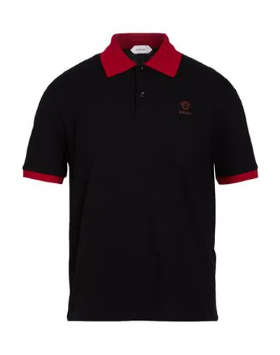 Versace Man Polo Shirt Black Size S Cotton
