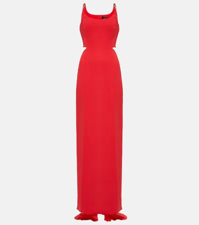Versace Medusa 95' Cutout Silk Gown In Amaryllis