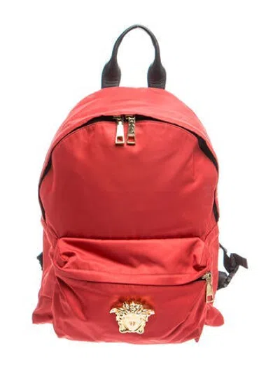 Pre-owned Versace Medusa Backpack In Red