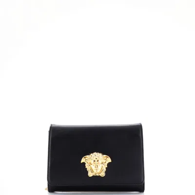 Versace Medusa Chain Clutch Leather Small In Black