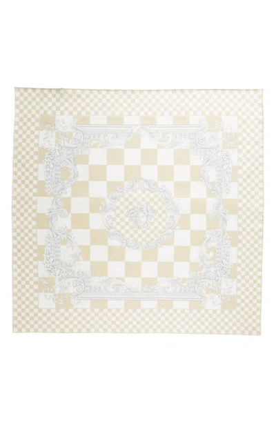 Versace Medusa Check Silk Scarf In 中性色