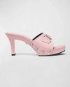 Versace Medusa Leather Mule Sandals In Pink