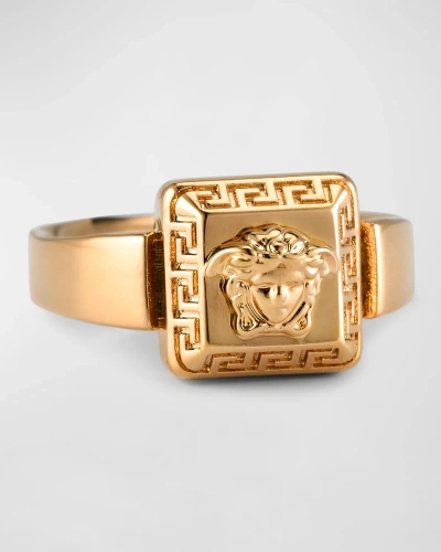 Versace Men's Medusa Ring In Gold