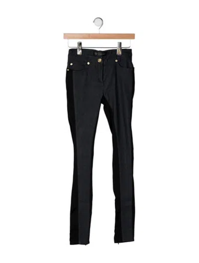 Pre-owned Versace Mid-rise Skinny Leg Jeans In Black