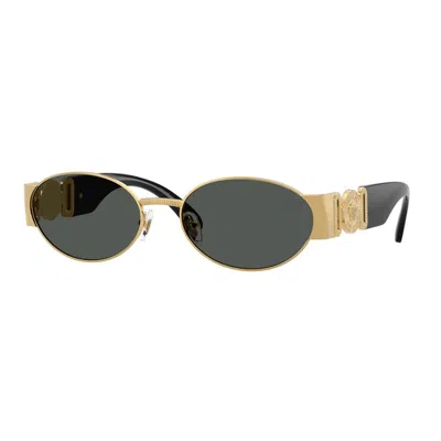 Versace Mini Gold And Black Sunglasses In Green