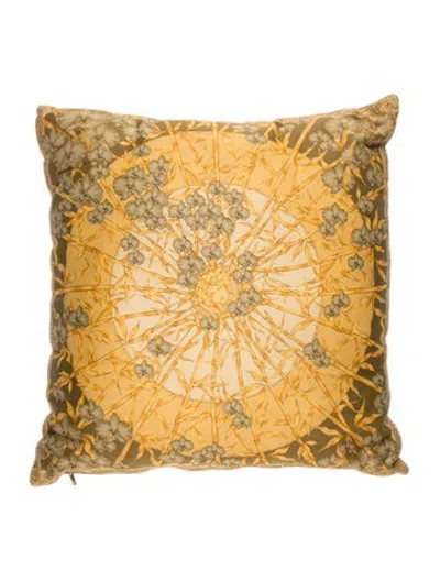 Pre-owned Versace Printed Throw Pillow In Yellow