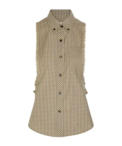 Versace Pure Cotton Checked Shirt In Multi
