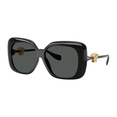 Versace Shiny Mini Sunglasses In Black