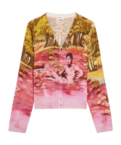 Versace Simple Silk Cardigan In Multi