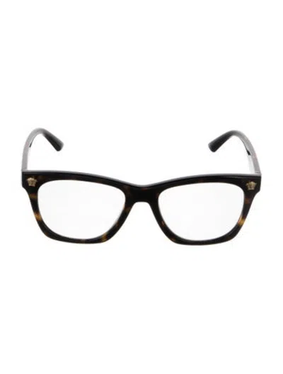 Pre-owned Versace Square Eyeglasses In Black