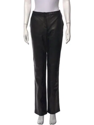Pre-owned Versace Straight Leg Pants In Black
