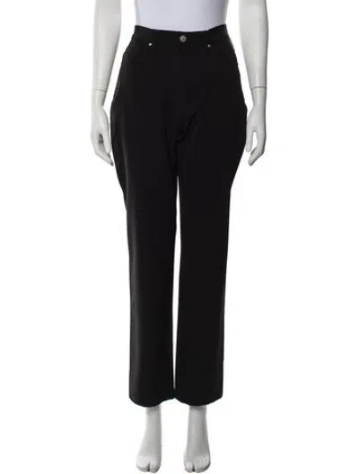 Pre-owned Versace Straight Leg Pants In Black